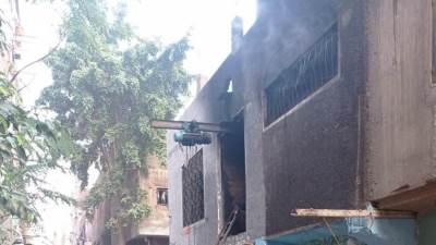 إصابة شخصين في حريق هائل بمصنع أقمشة بشبرا الخيمة 