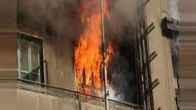 ندب المعمل الجنائي لفحص حريق اندلع بشقة بقليوب