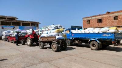 توريد 6376 طن أرز لشون ومخازن محافظة البحيرة