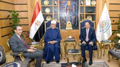 رئيس جامعة المنصورة يستقبل مفتي الجمهورية لبحث سبل التعاون المشترك