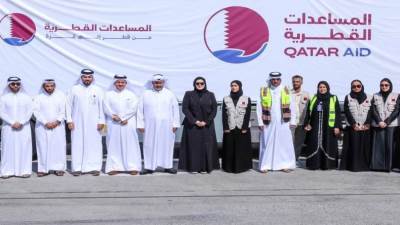 قطر تدشن جسرًا بريًا من المساعدات الإنسانية لدعم الشعب الفلسطيني في غزة