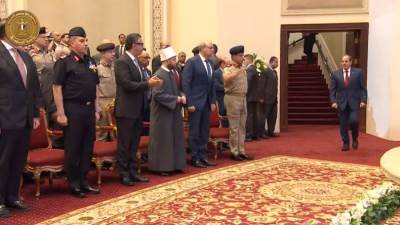 الرئيس السيسي يصل إلى مقر انعقاد الندوة التثقيفية رقم 42 بمناسبة انتصارات حرب أكتوبر المجيدة