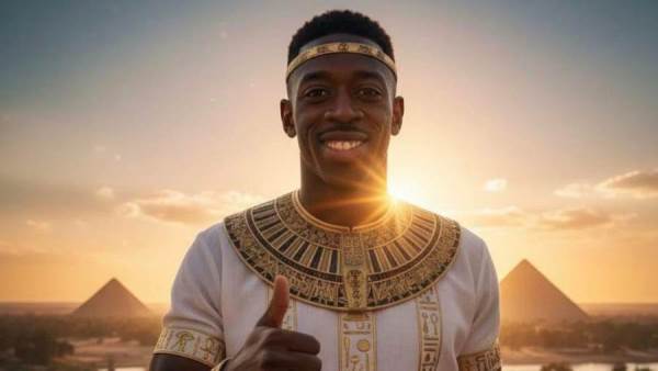 أفضل لاعب في العالم يحتفل بالزي الفرعوني