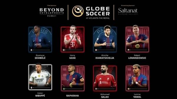 محمد صلاح يزين قائمة الأفضل مهاجم في العالم 2025 من جلوب سوكر